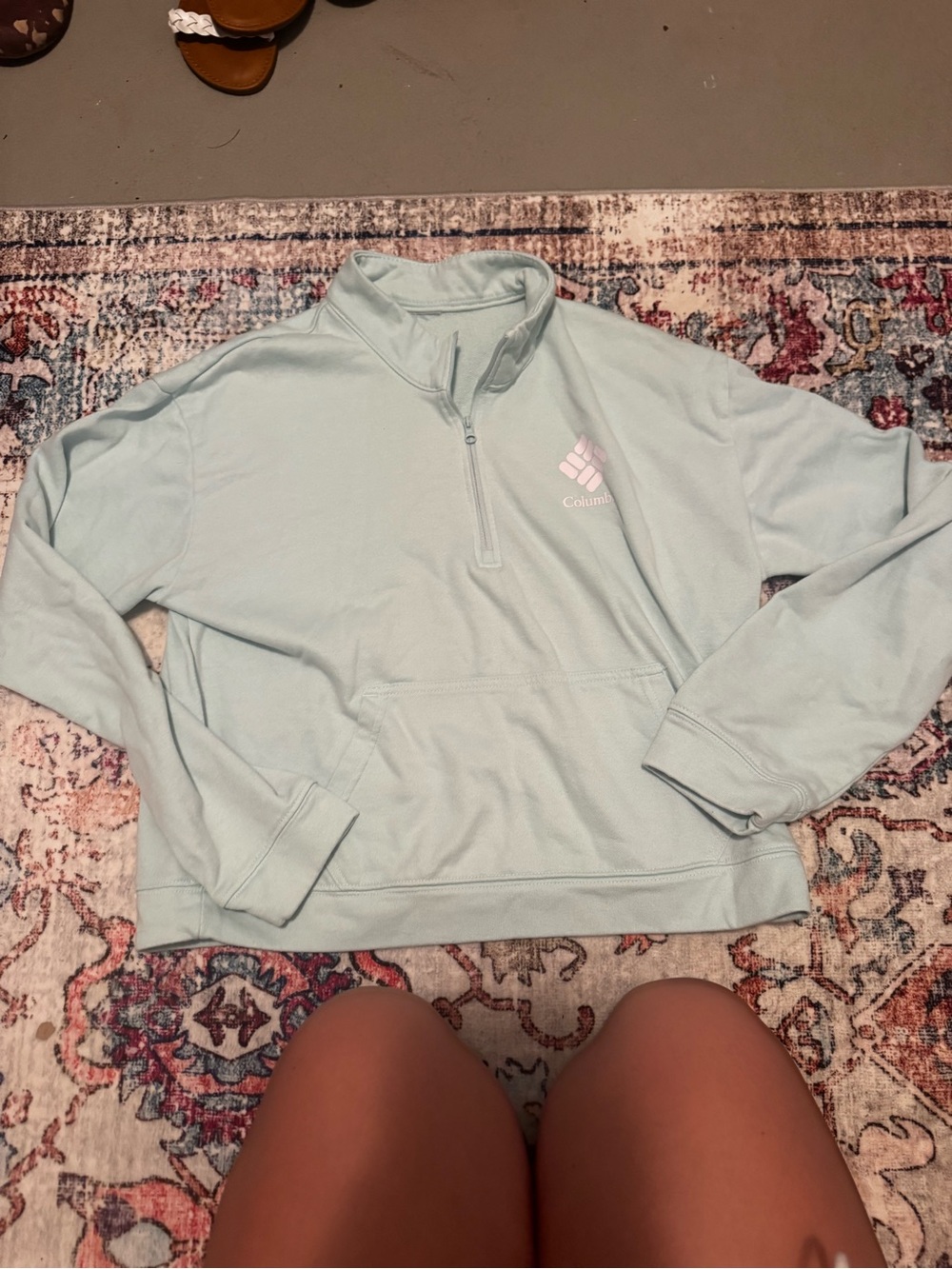 Columbia Pastel Blue Half-Zip Sweatshirt